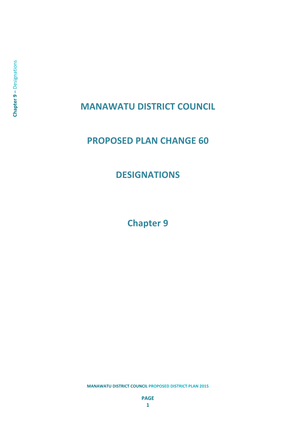 Manawatu District Council Proposed Plan