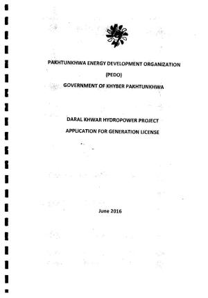 Daral Khwar Hydropower Project I Application for Generation License