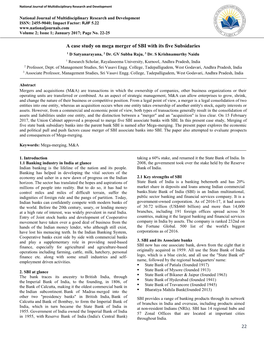 22 a Case Study on Mega Merger of SBI with Its Five Subsidaries