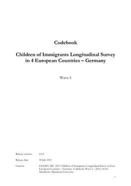 Codebook Children of Immigrants Longitudinal Survey in 4