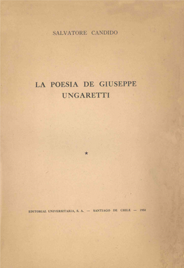 La Poesia De Giuseppe Ungaretti