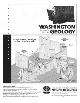 Washington Geology, V, 22, No. 3, September 1994