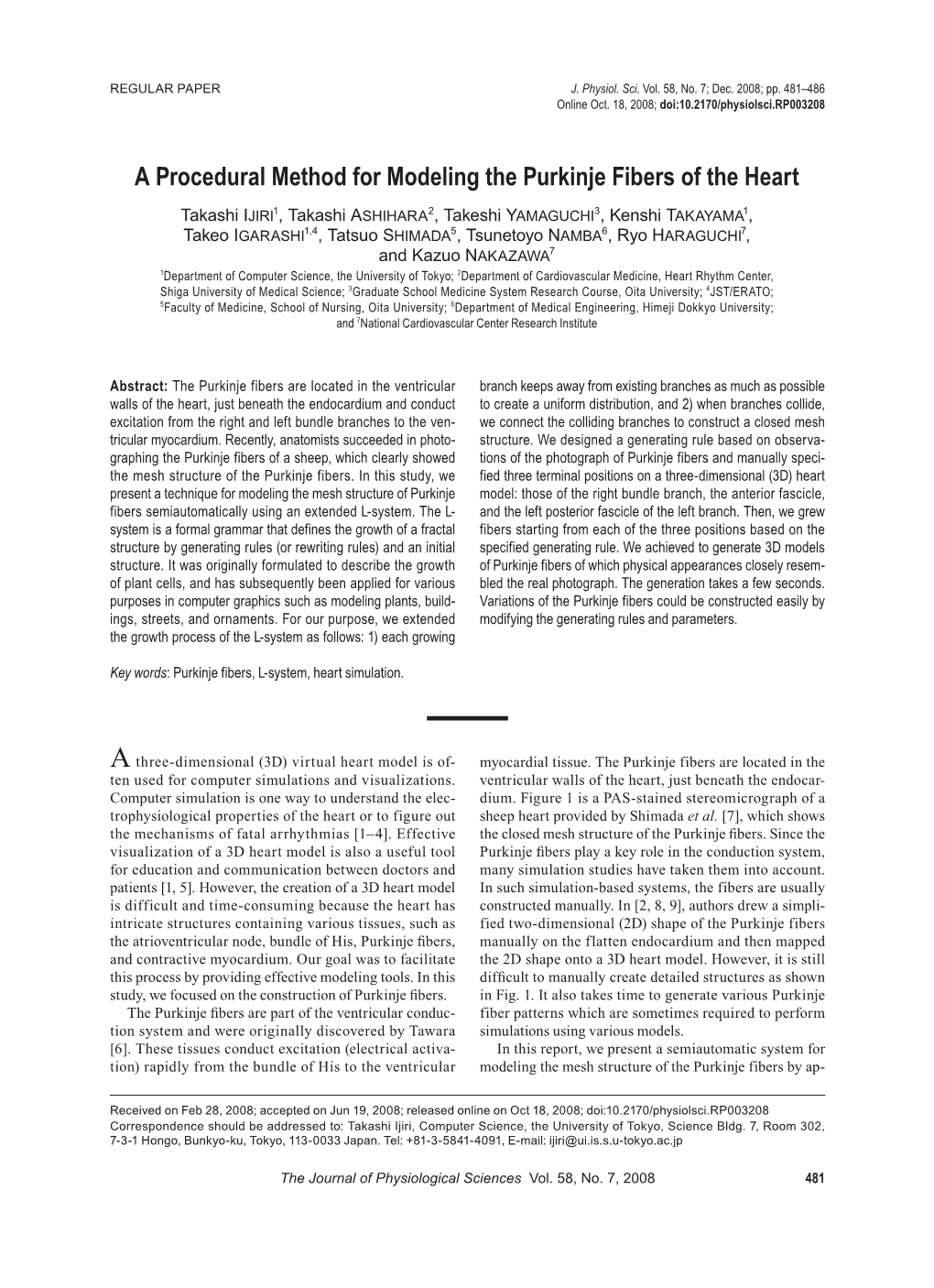 A Procedural Method for Modeling the Purkinje Fibers of the Heart