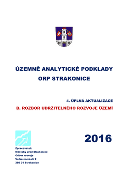 Územně Analytické Podklady Orp Strakonice