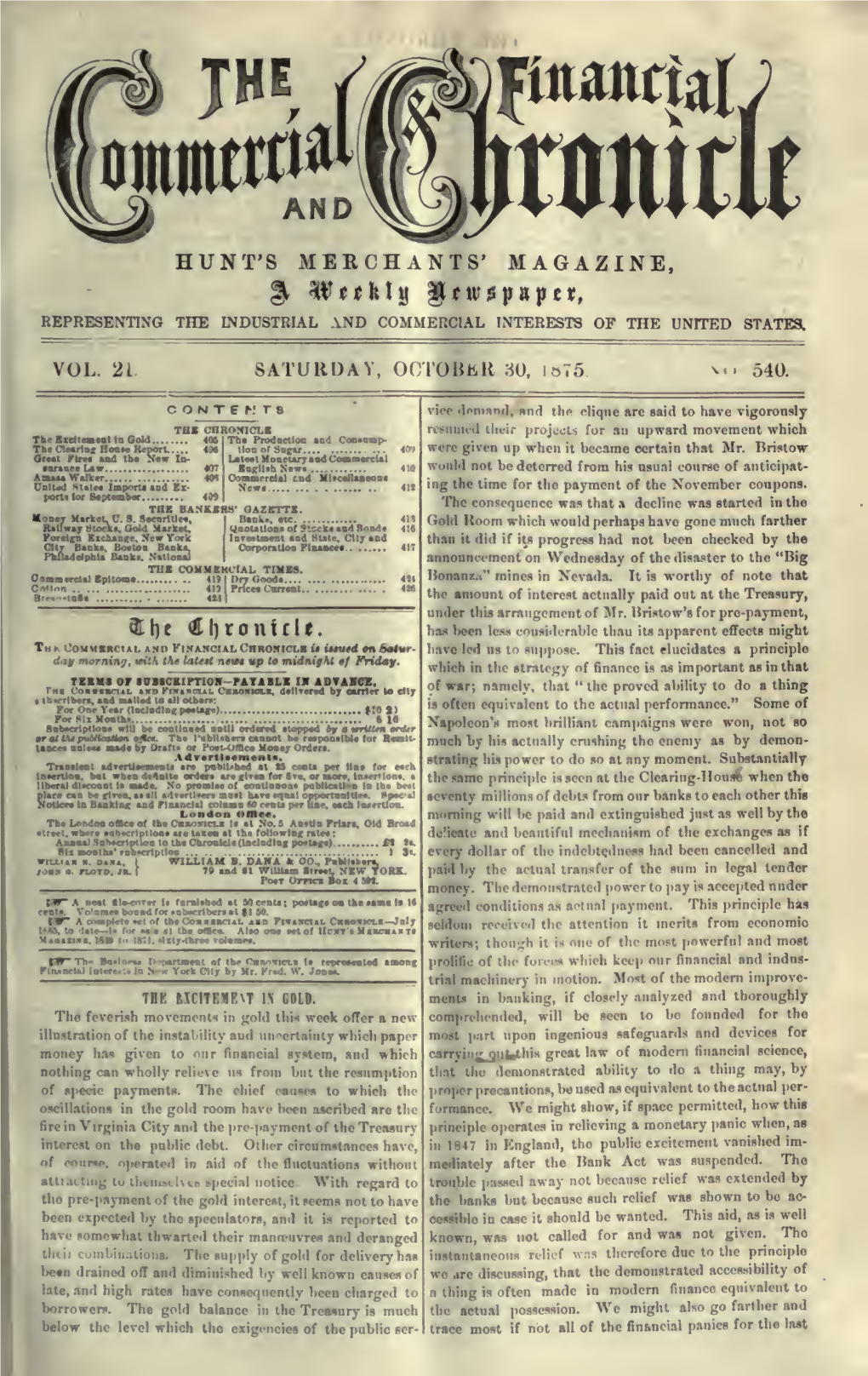 October 30, 1875, Vol. 21, No