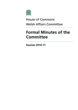 Formal Minutes of the Committee