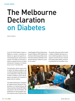 The Melbourne Declaration on Diabetes