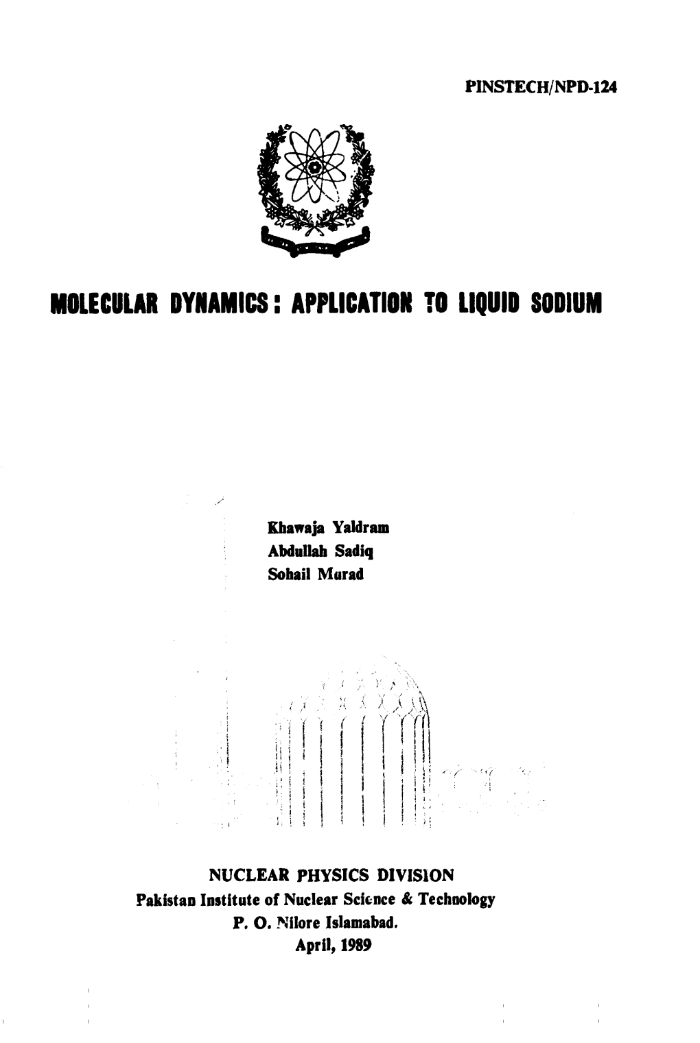 Molecular Dynamics! Application to Liquid Sodium