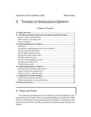 5 Theories of Endogenous Growth