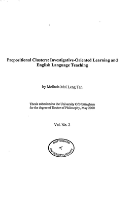 Prepositional Clusters: Investigative-Oriented Learning and English Language Teaching