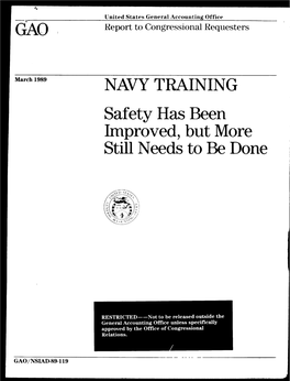 NSIAD-89-119 Navy Training Chapter 1 Introduction