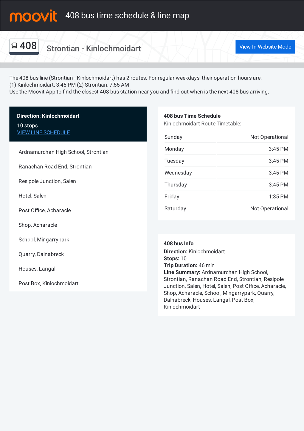 408 Bus Time Schedule & Line Route