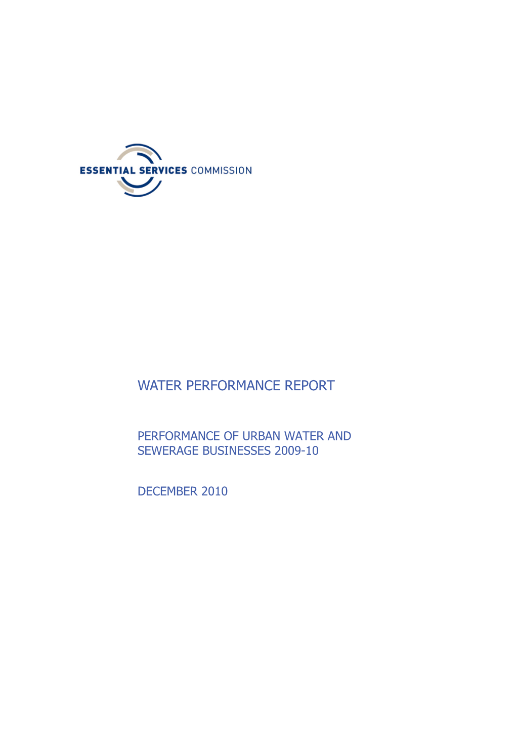 Water Performance Report