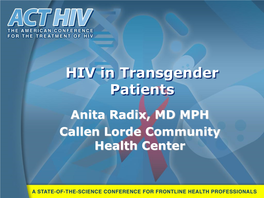 HIV in Transgender Patients