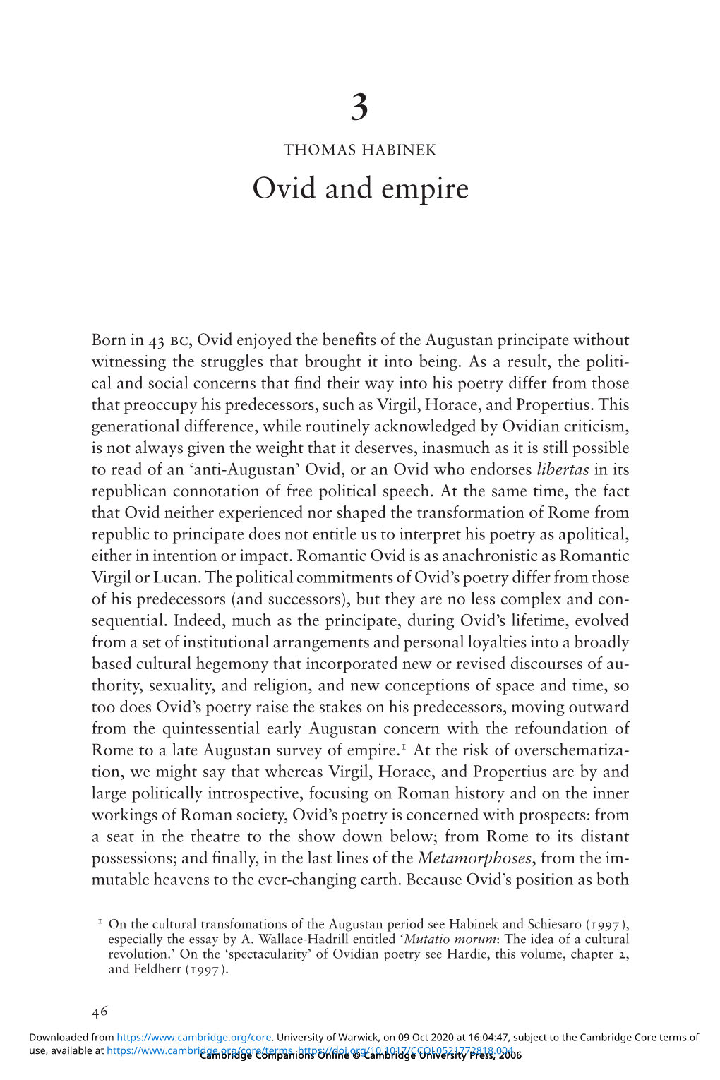 Ovid and Empire