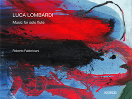 LUCA LOMBARDI Music for Solo Flute