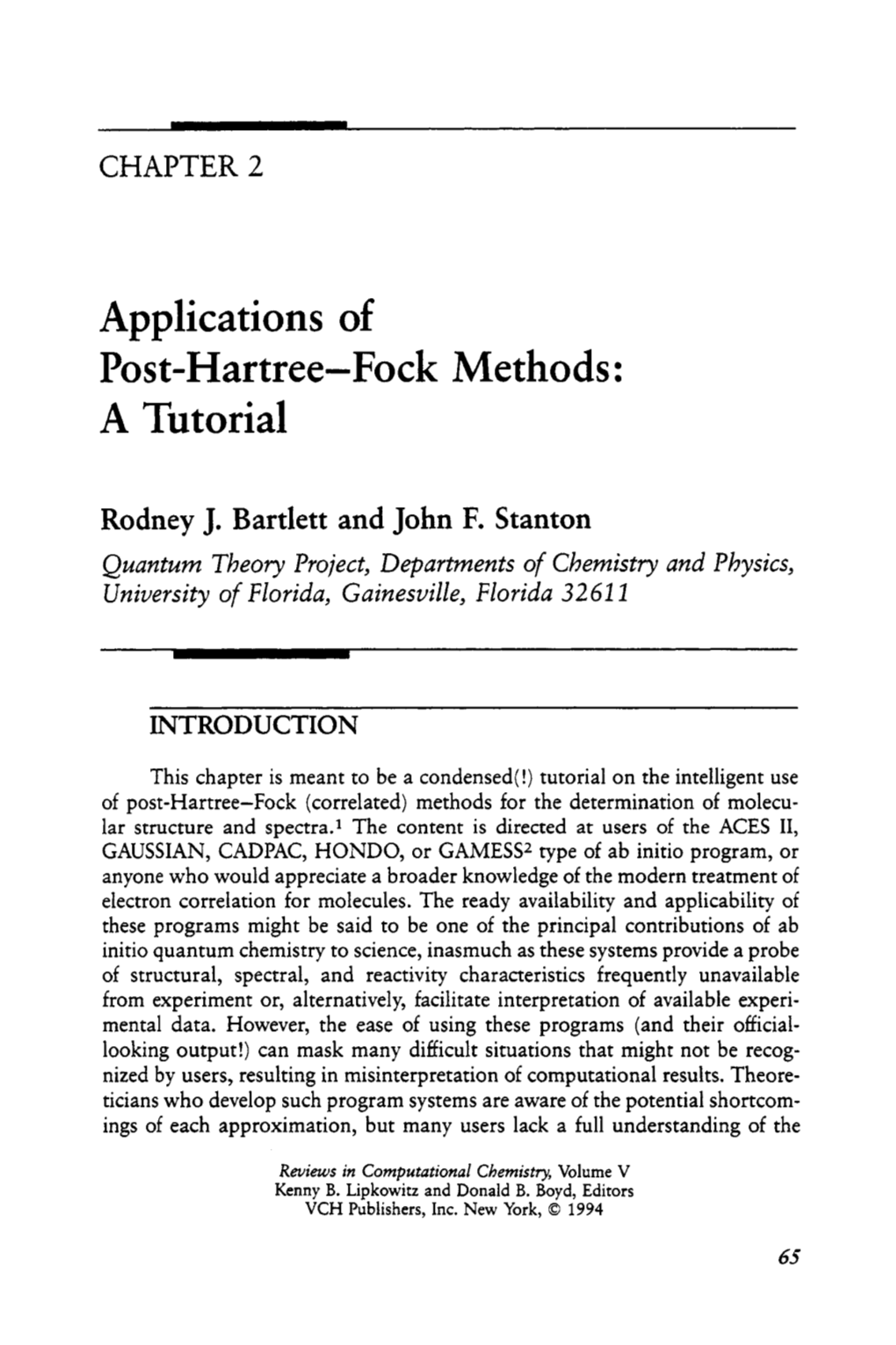 Applications of Post-Hartree-Fock Methods: a Tutorial