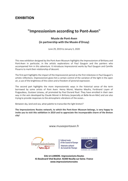 "Impressionism According to Pont-Aven"