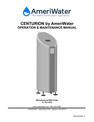 CENTURION by Ameriwater OPERATION & MAINTENANCE MANUAL