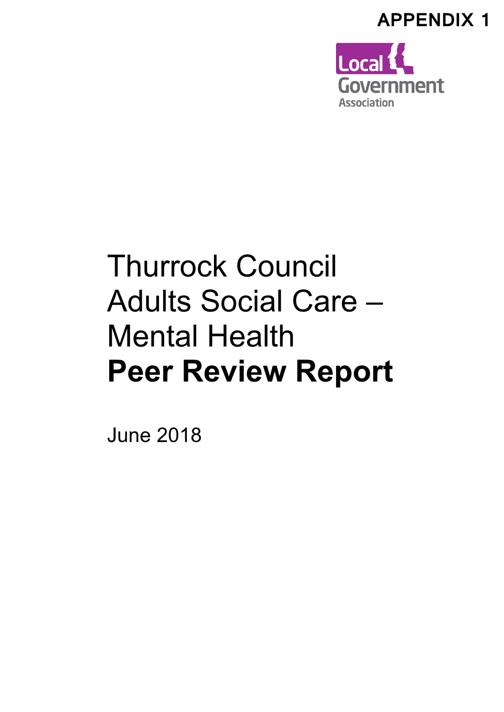 Thurrock Council Adult Social Care MH Peer Review Report