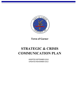 Strategic & Crisis Communication Plan