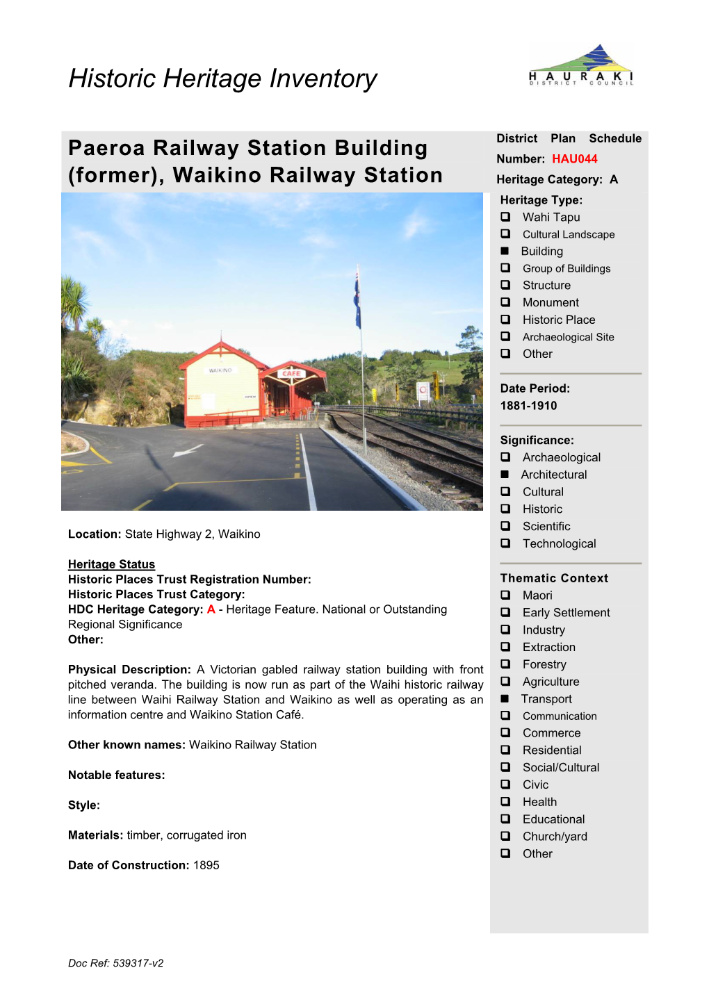 Waikino Railway Station