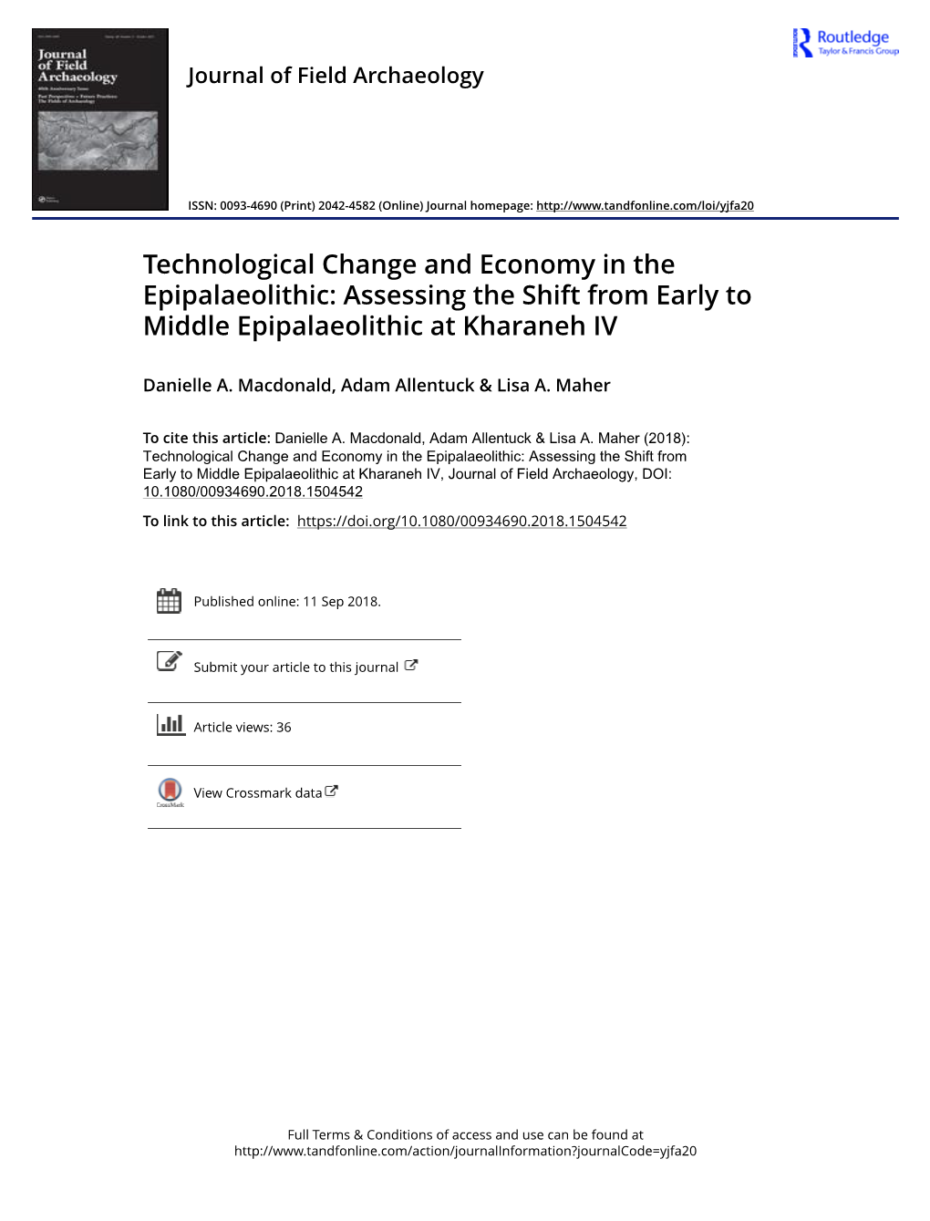 Technological Change and Economy in the Epipalaeolithic: Assessing the Shift from Early to Middle Epipalaeolithic at Kharaneh IV