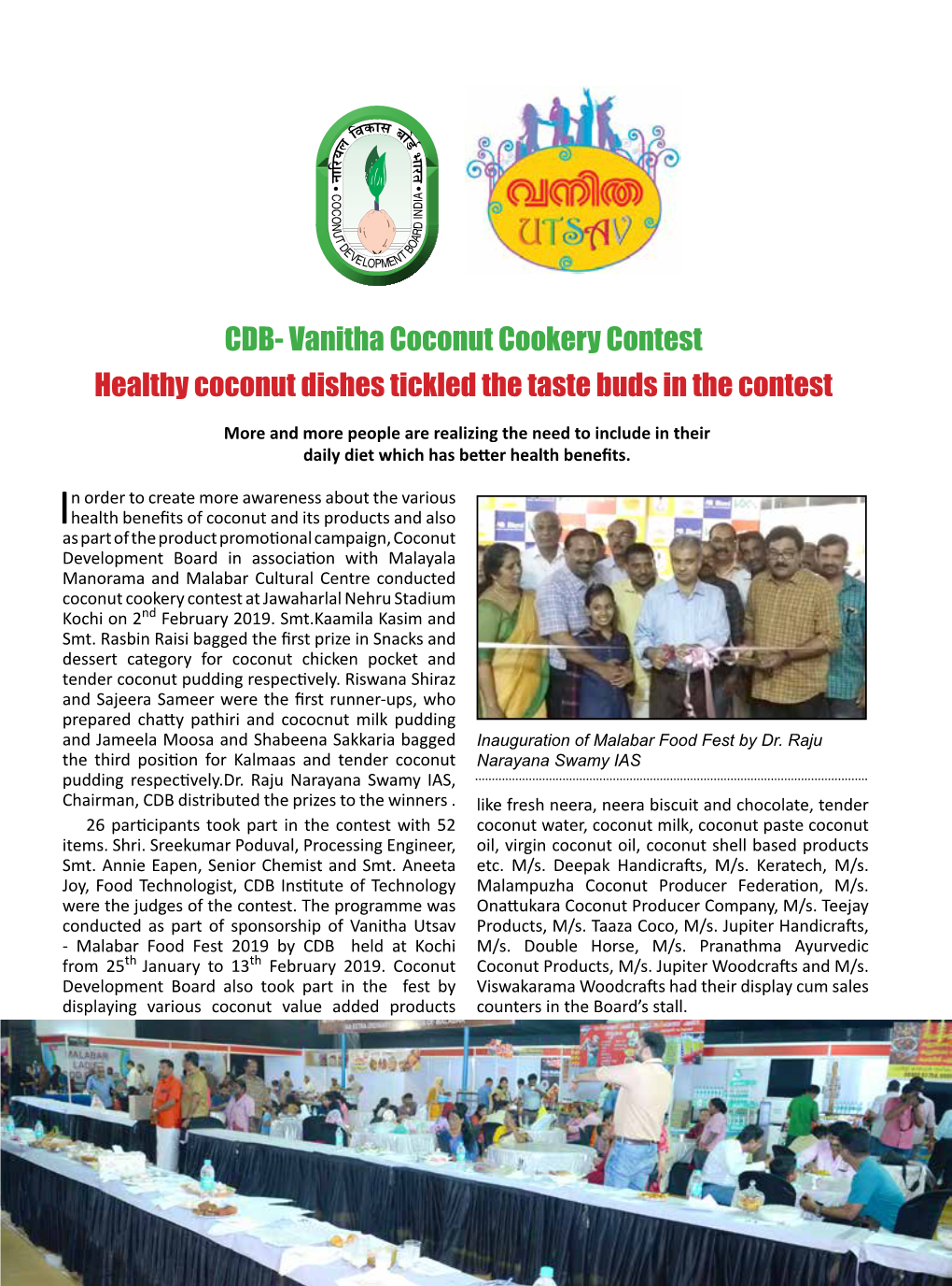 Vanitha Coconut Cookery Contest Healthy Coconut Dishes Tickled The