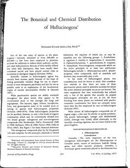 The Botanical and Chemical Distribution of Hallucinogens*