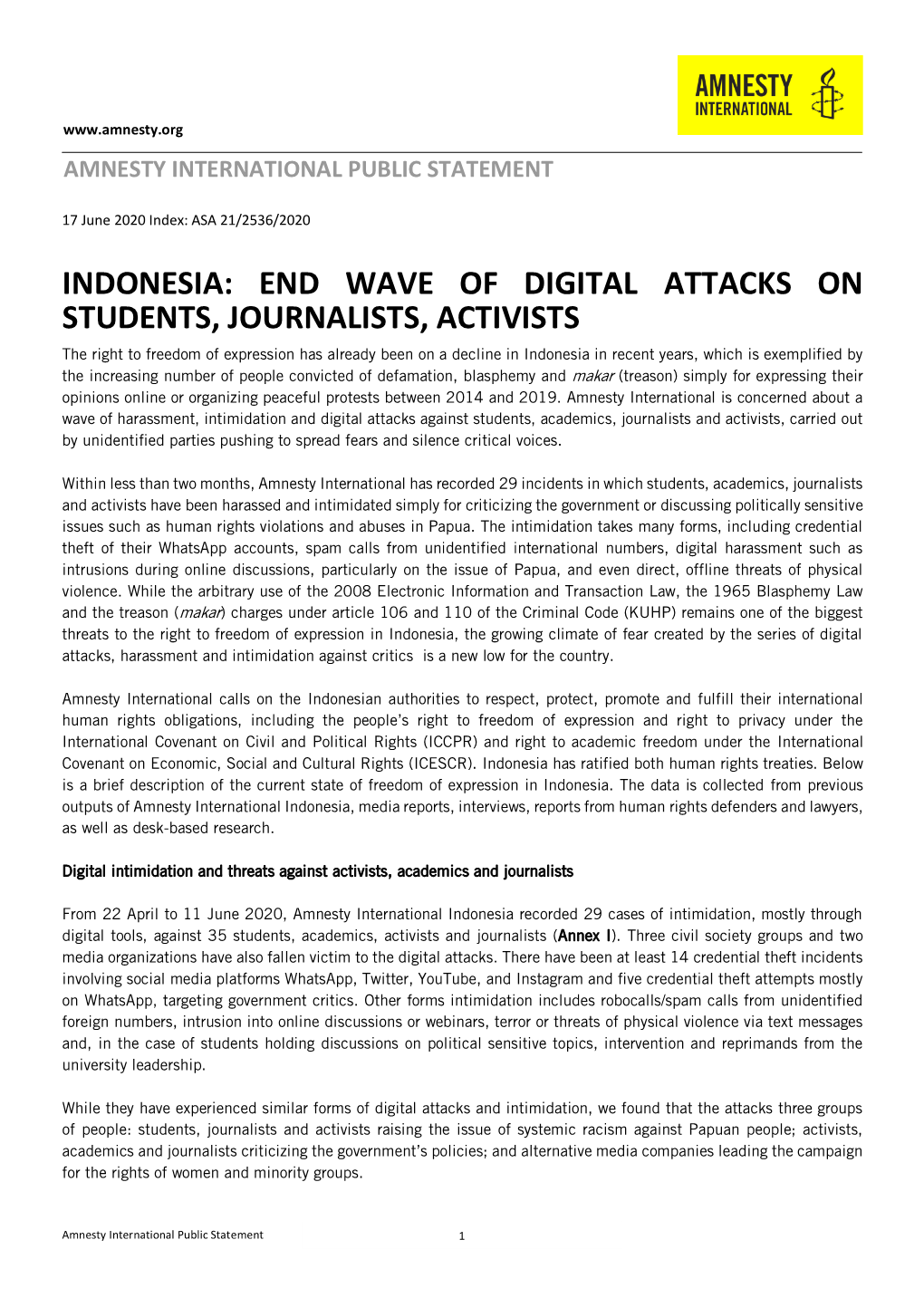 End Wave of Digital Attacks on Students, Journalists