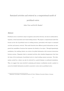 Sustained Activities and Retrieval in a Computational Model of Perirhinal