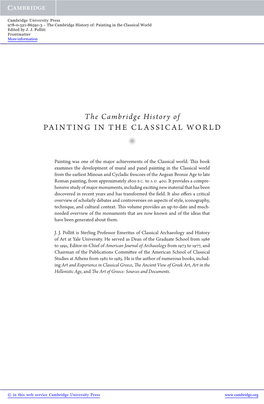 The Cambridge History of PAINTING in the CLASSICAL WORLD •