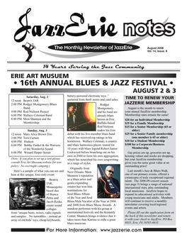 • 16Th ANNUAL BLUES & JAZZ FESTIVAL •