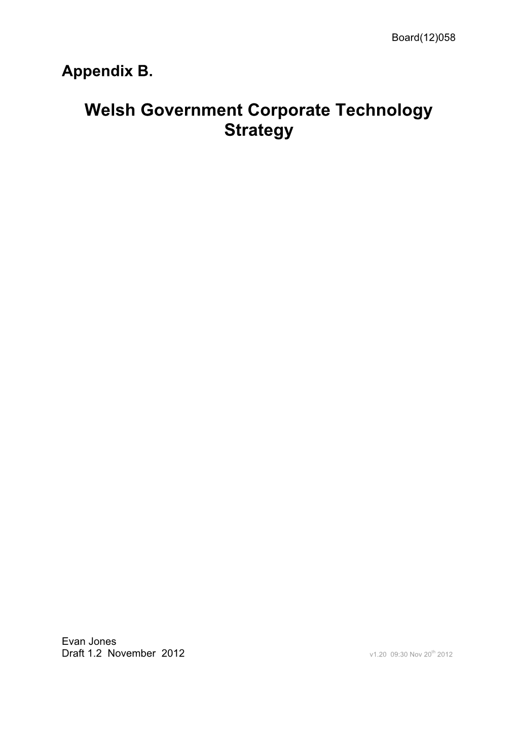 Welsh Government Corporate Technology Strategy