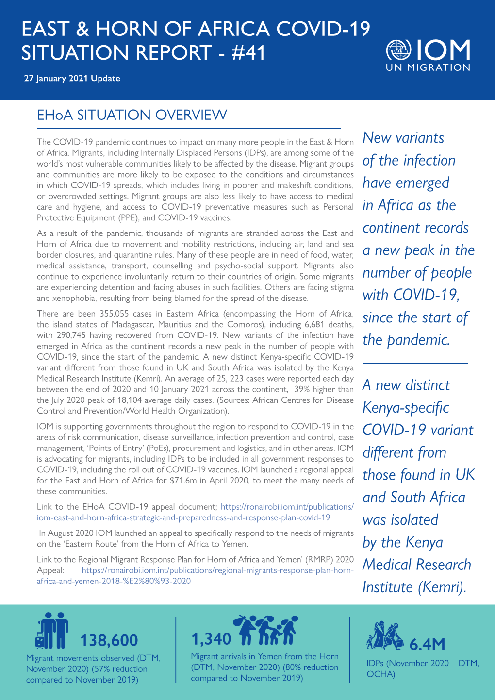 East & Horn of Africa Covid-19 Situation Report