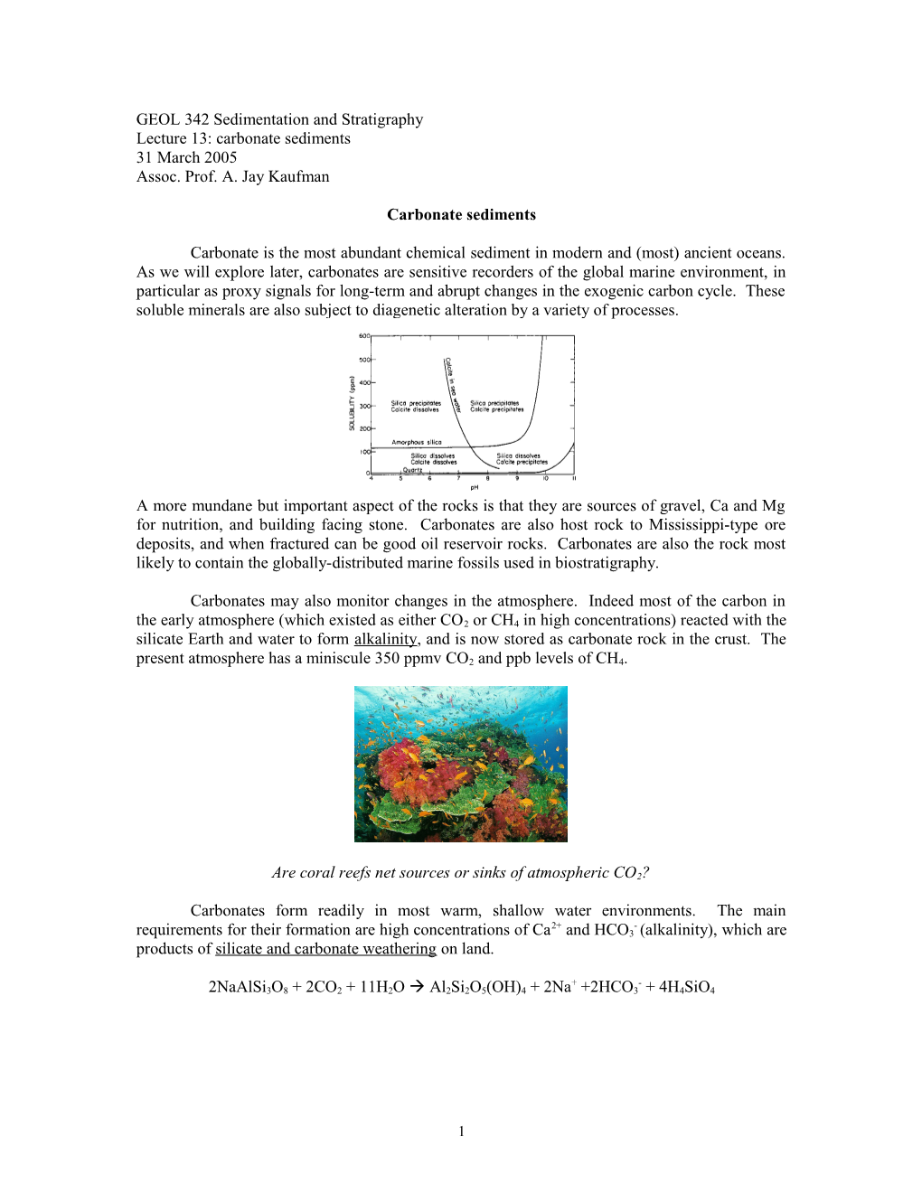 GEOL 342 Sedimentation and Stratigraphy