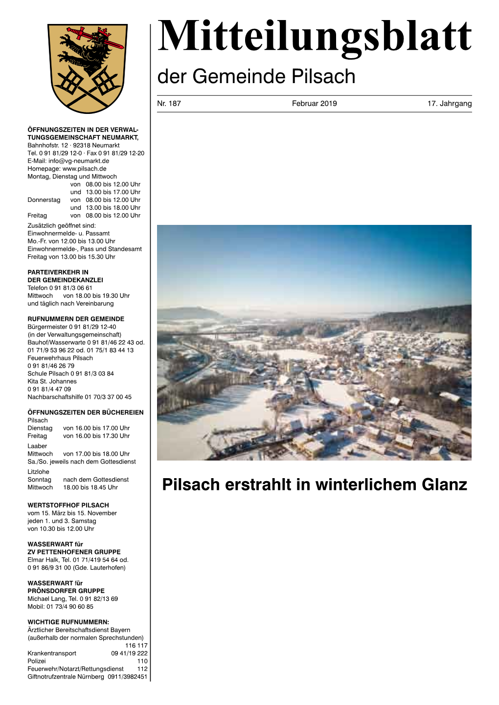 Februar 2019  Der Gemeinde Pilsach