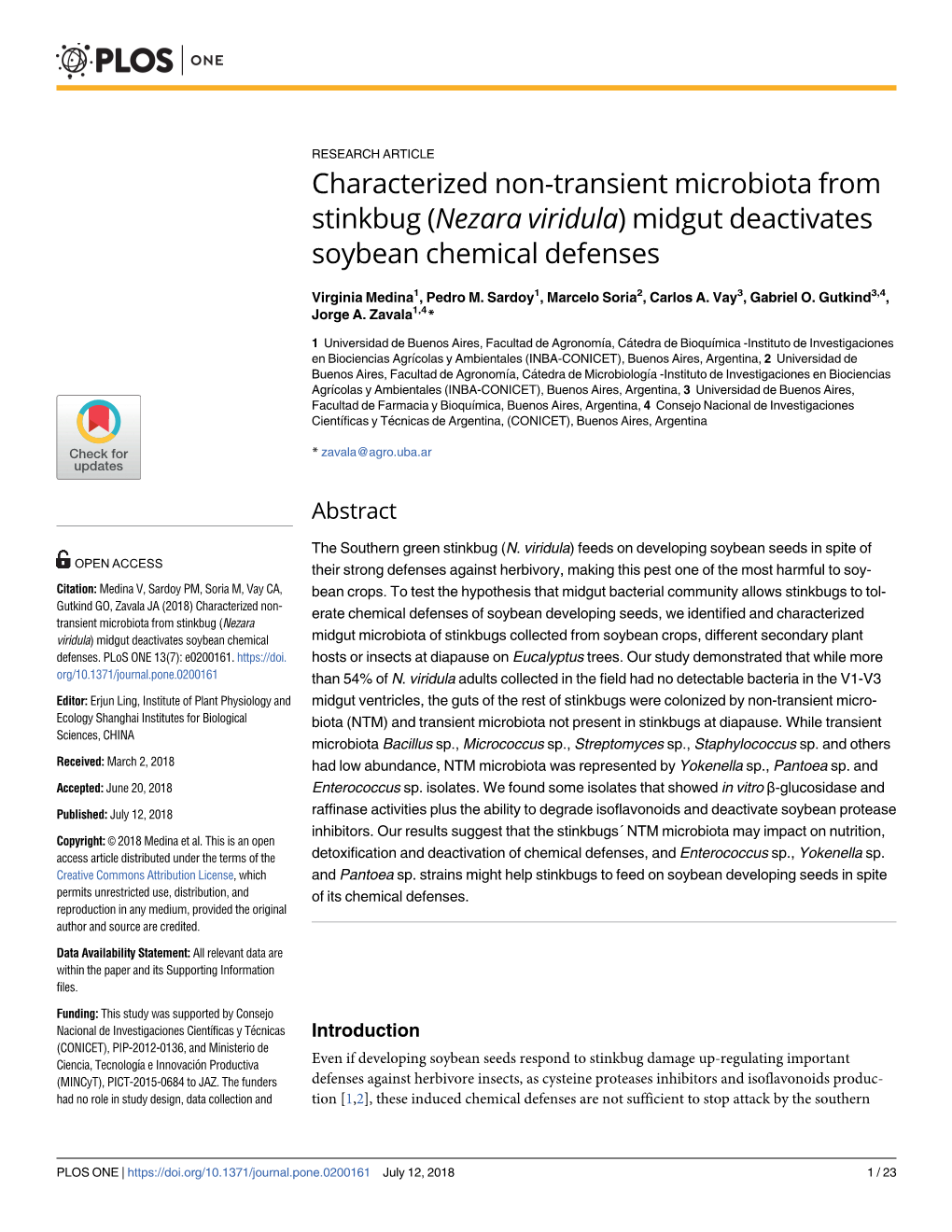 Nezara Viridula) Midgut Deactivates Soybean Chemical Defenses