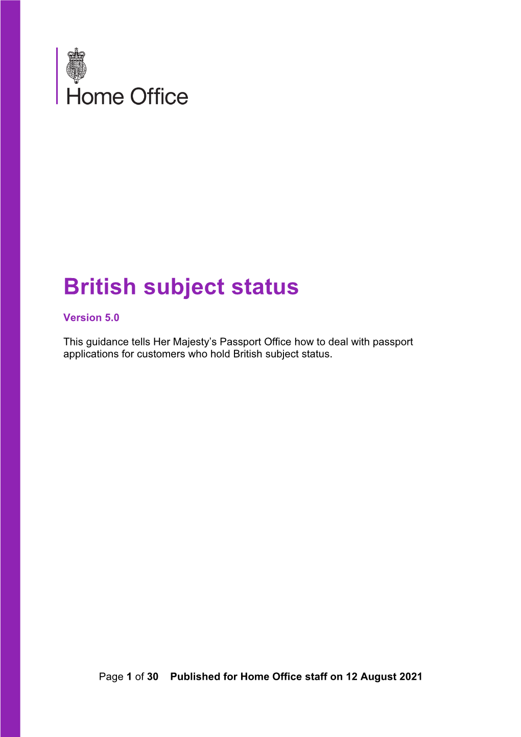 British Subject Status