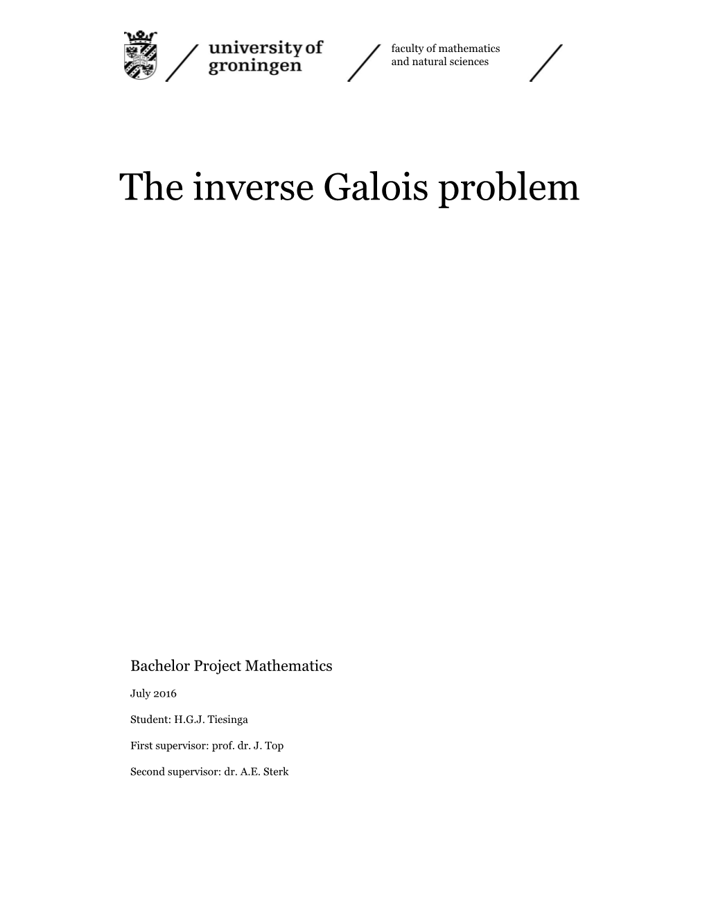 The Inverse Galois Problem