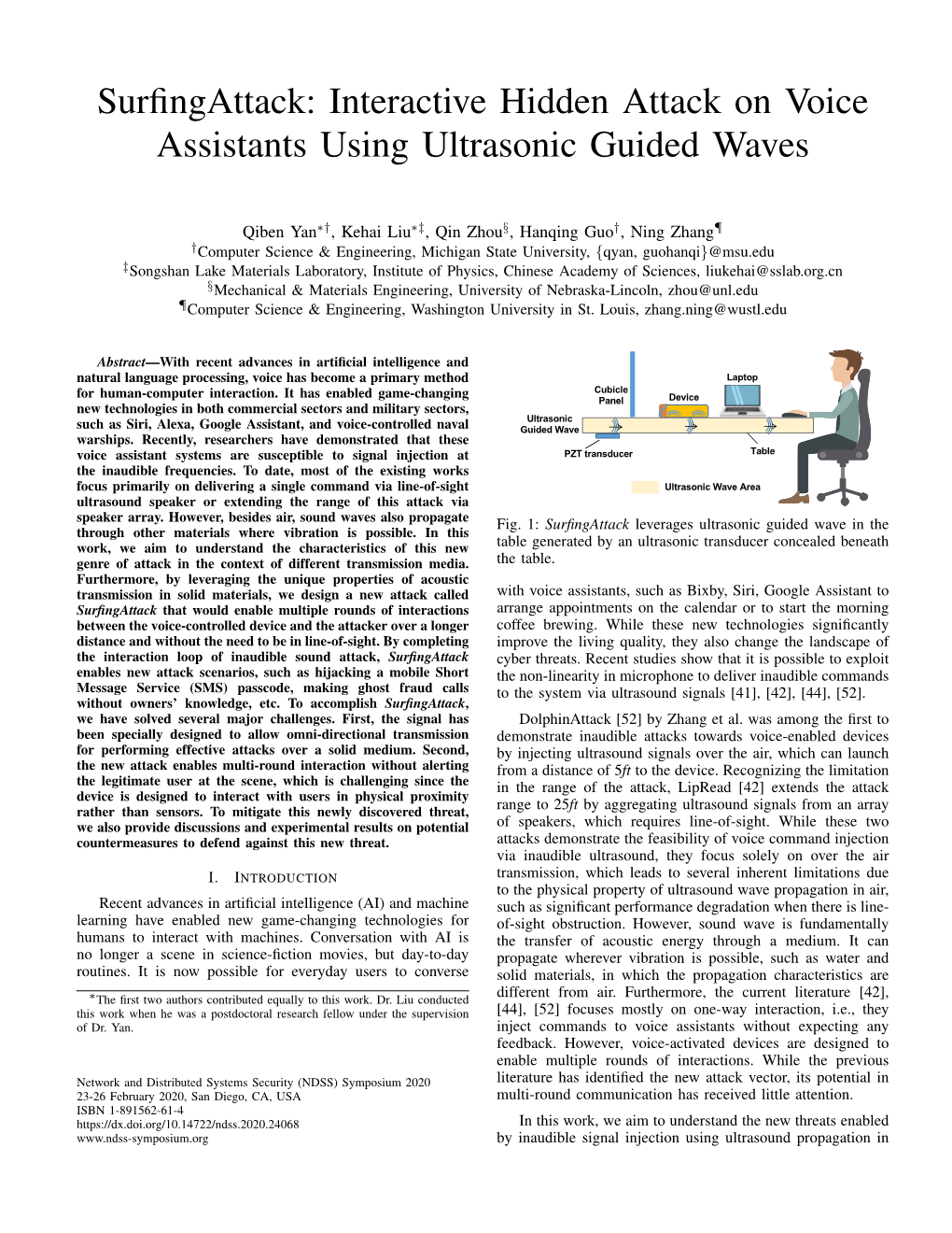 Interactive Hidden Attack on Voice Assistants Using Ultrasonic Guided Waves