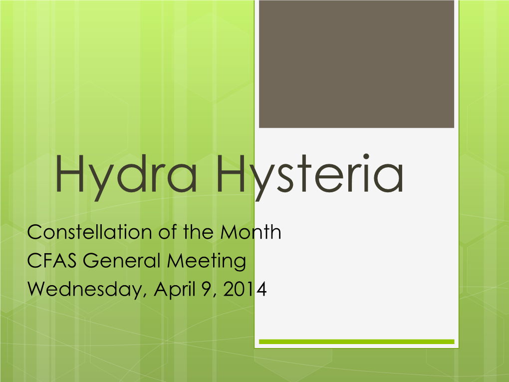 “Hydra Hysteria”