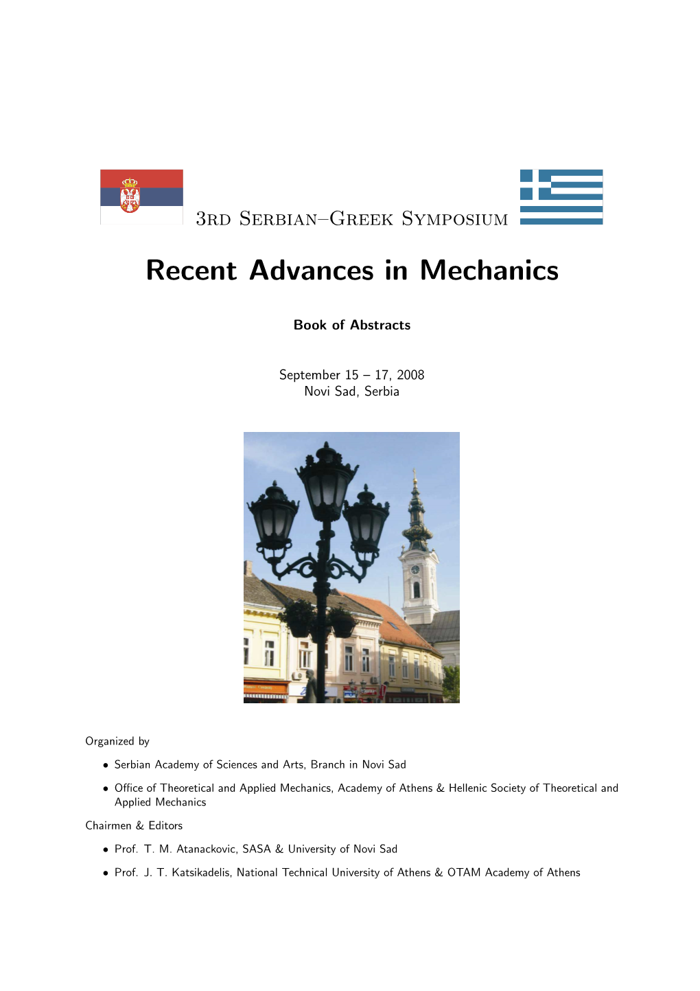 3Rd Serbian Greek Symposium Recent Advances in Mechanics