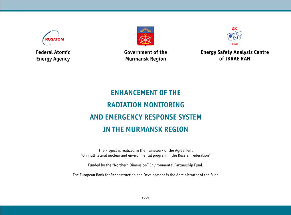 Enhancement of the Radiation Monitoring and Emergency Response System in the Murmansk Region