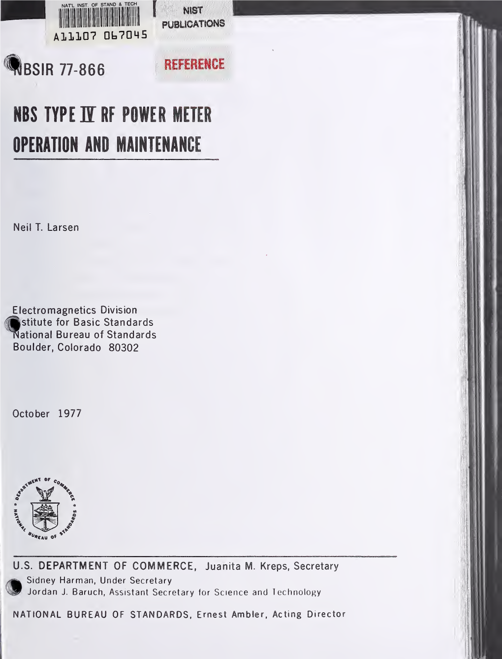 NBS Type IV RF Power Meter Operation and Maintenance