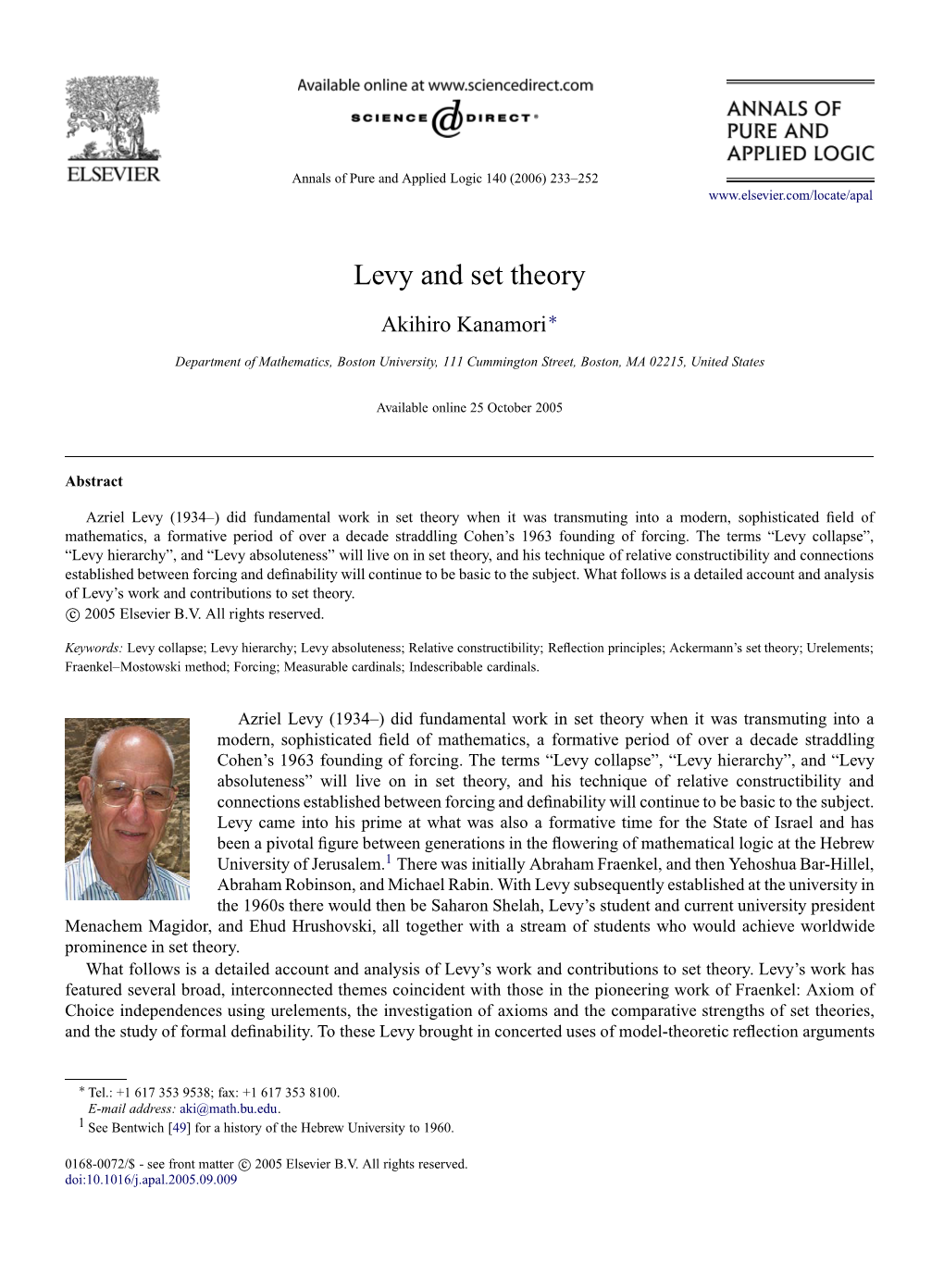 Levy and Set Theory