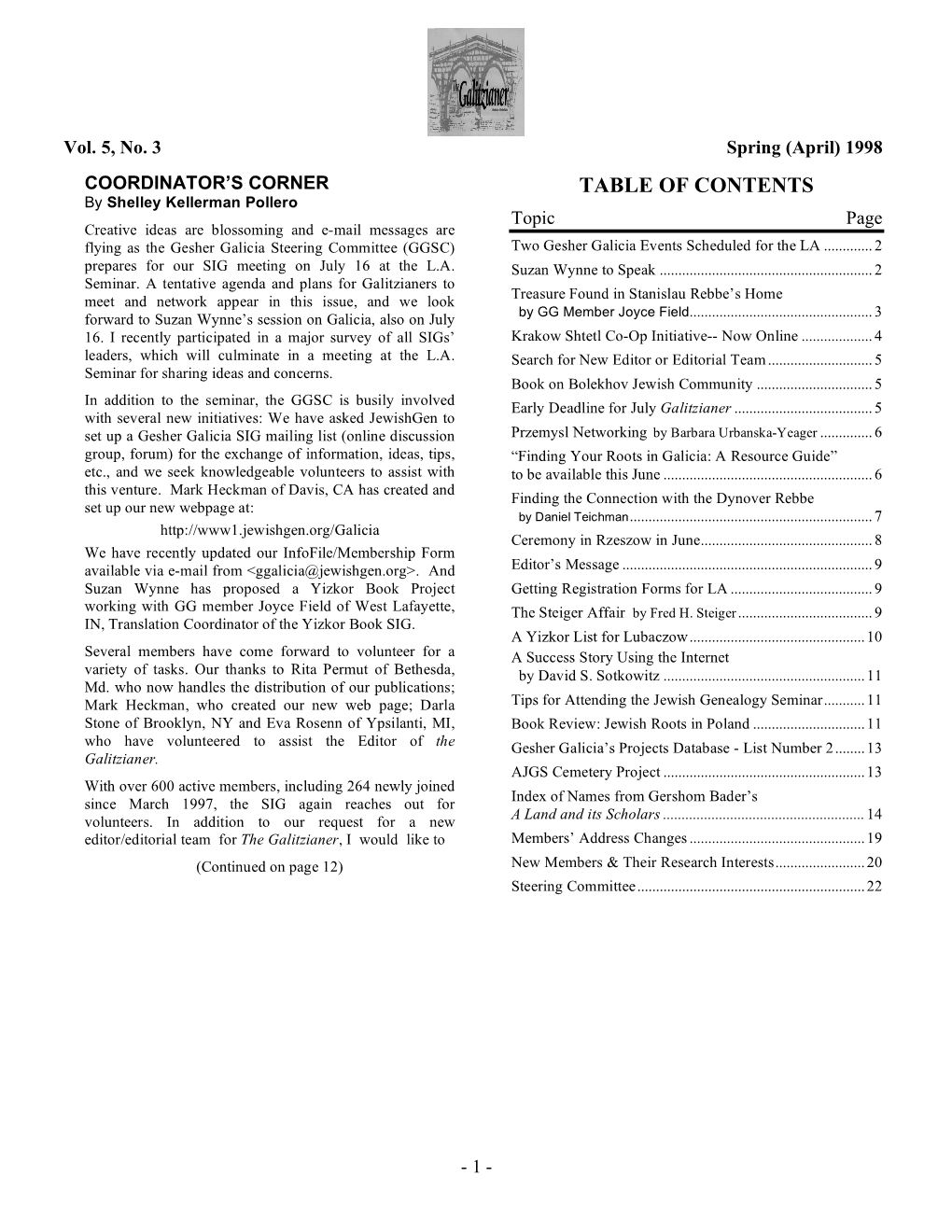 Table of Contents