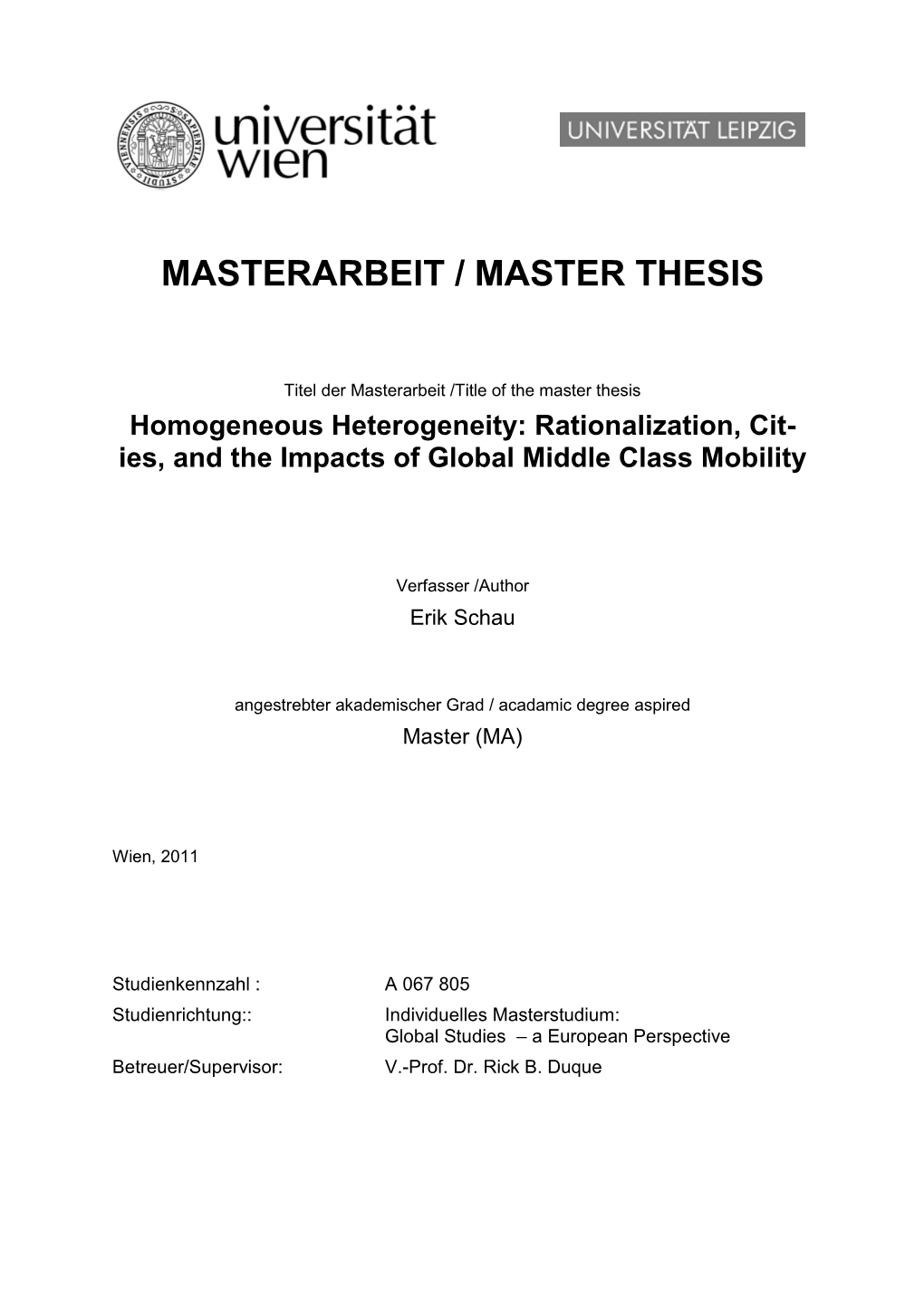 Masterarbeit / Master Thesis