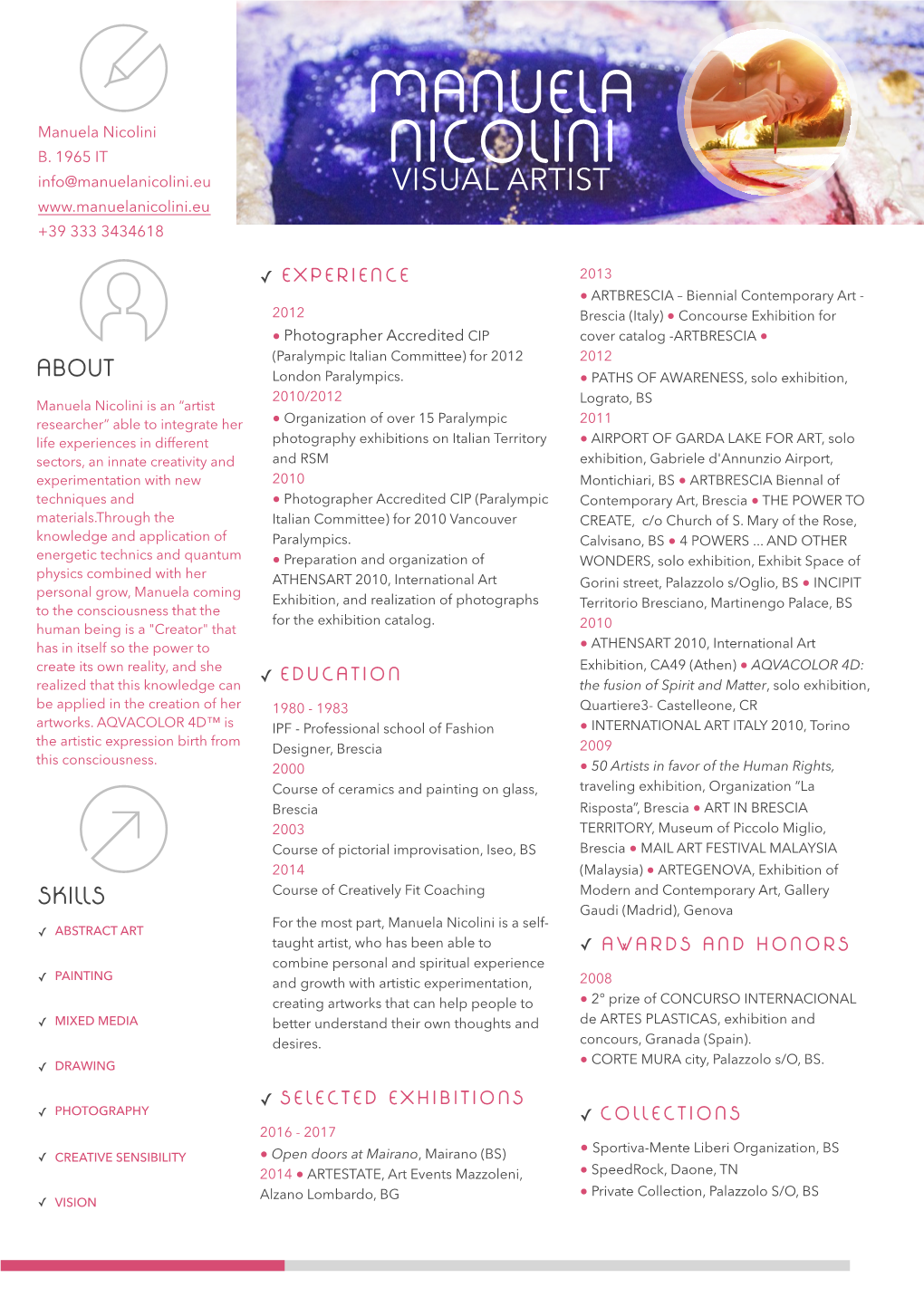 Manuela Nicolini-CV Artist Resume