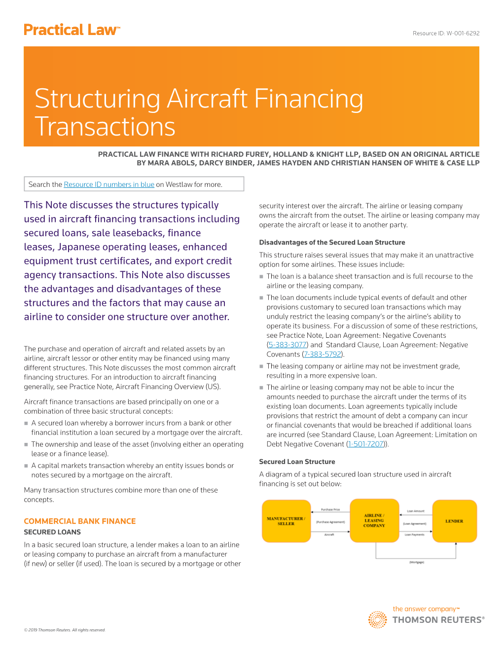 Structuring Aircraft Financing Transactions